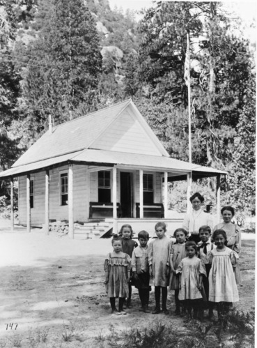 Teacher is Miss Dexter. See School Register in Yosemite Museum collection & RL-01,663 told students - C. Bates, August 22, 1989