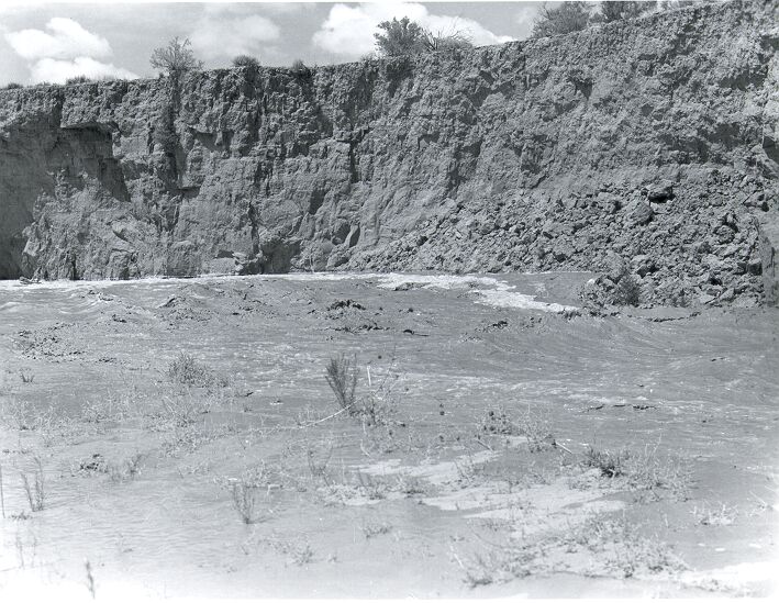Erosion in Progress in Chaco Wash During Flood