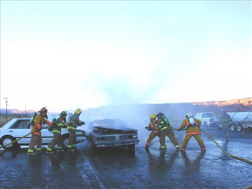 Vehicle fire training at Mesa Verde National Park, 2001