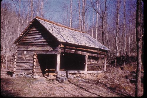 Living history of life in a log cabin at Great Smoky Mountains National Park, Tennessee and North Carolina