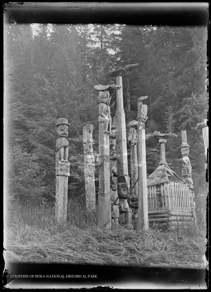 Nine memorial poles in Tuxekan.