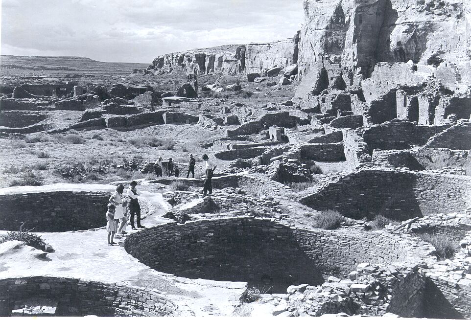 Visitors in Pueblo Bonito