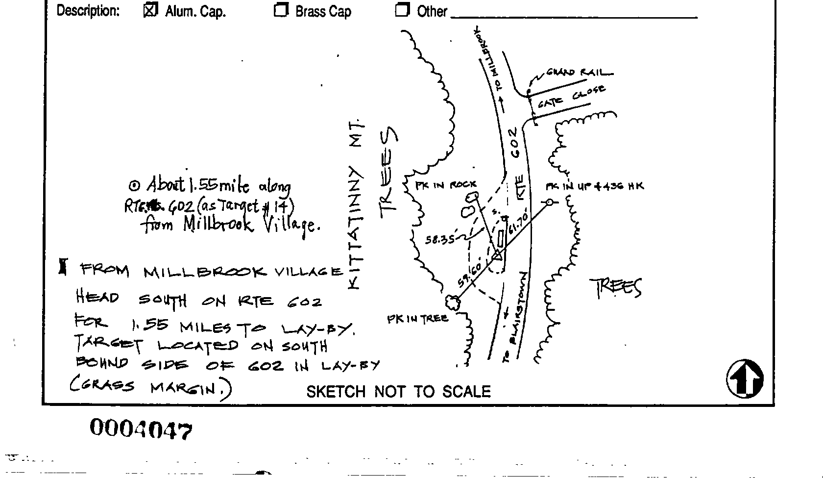00004047 Monumentation Sketch of NPS 13 in Delaware Water Gap National Recreation Area, 1991