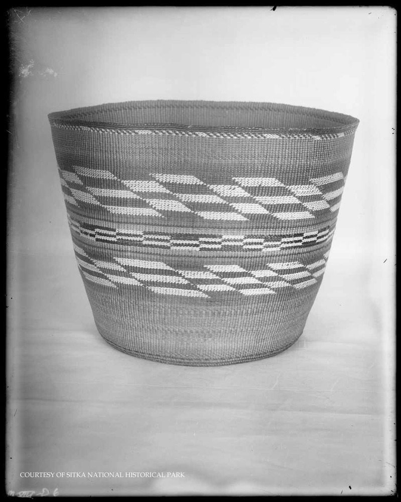 Single spruce root baskets.