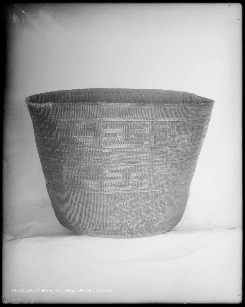 Single spruce root baskets.