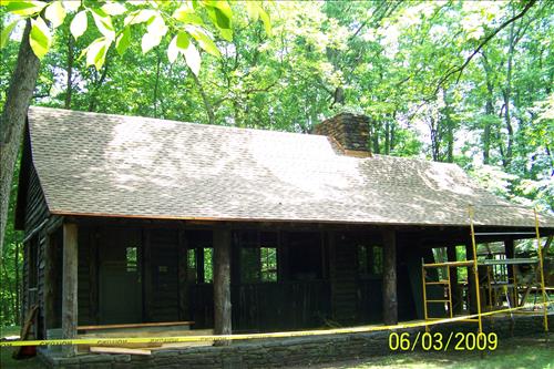 Rehabilitation of Historic Lodges at Prince William Forest Park in June 2009