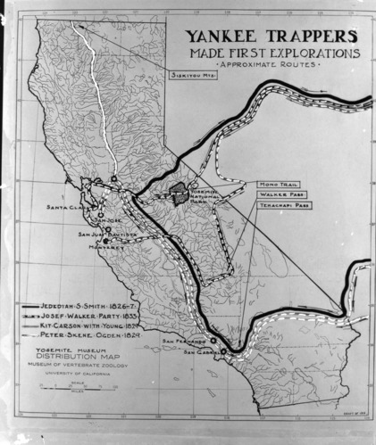 Exploration of the Sierra - map of routes