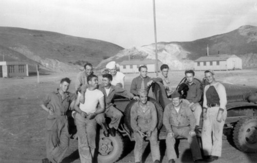 Group of men at Army camp.