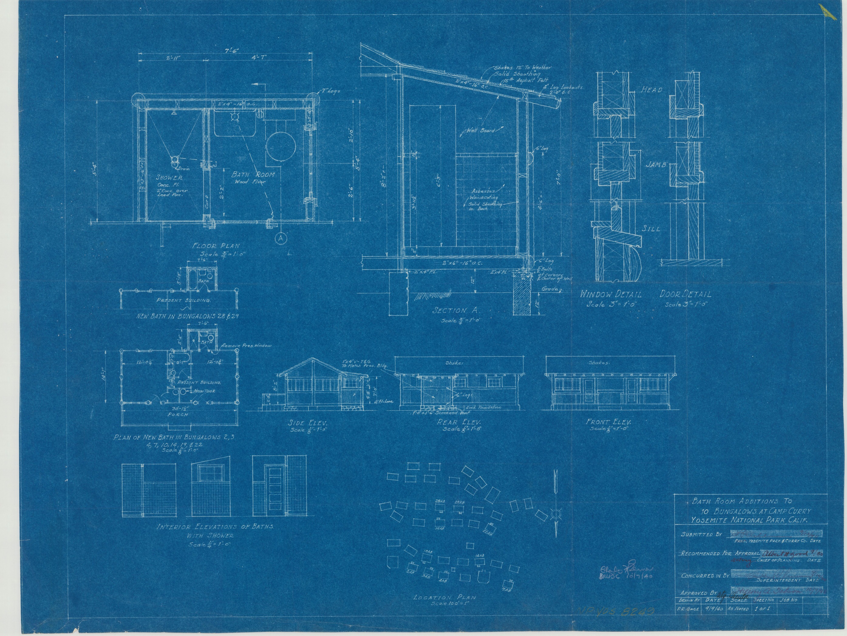 Bath Room Additions to 10 Bungalows at Camp Curry Yosemite National Park