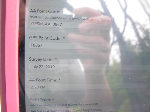 GRSM Accuracy Assessment. Plot Code: GRSM_AA_0857_1