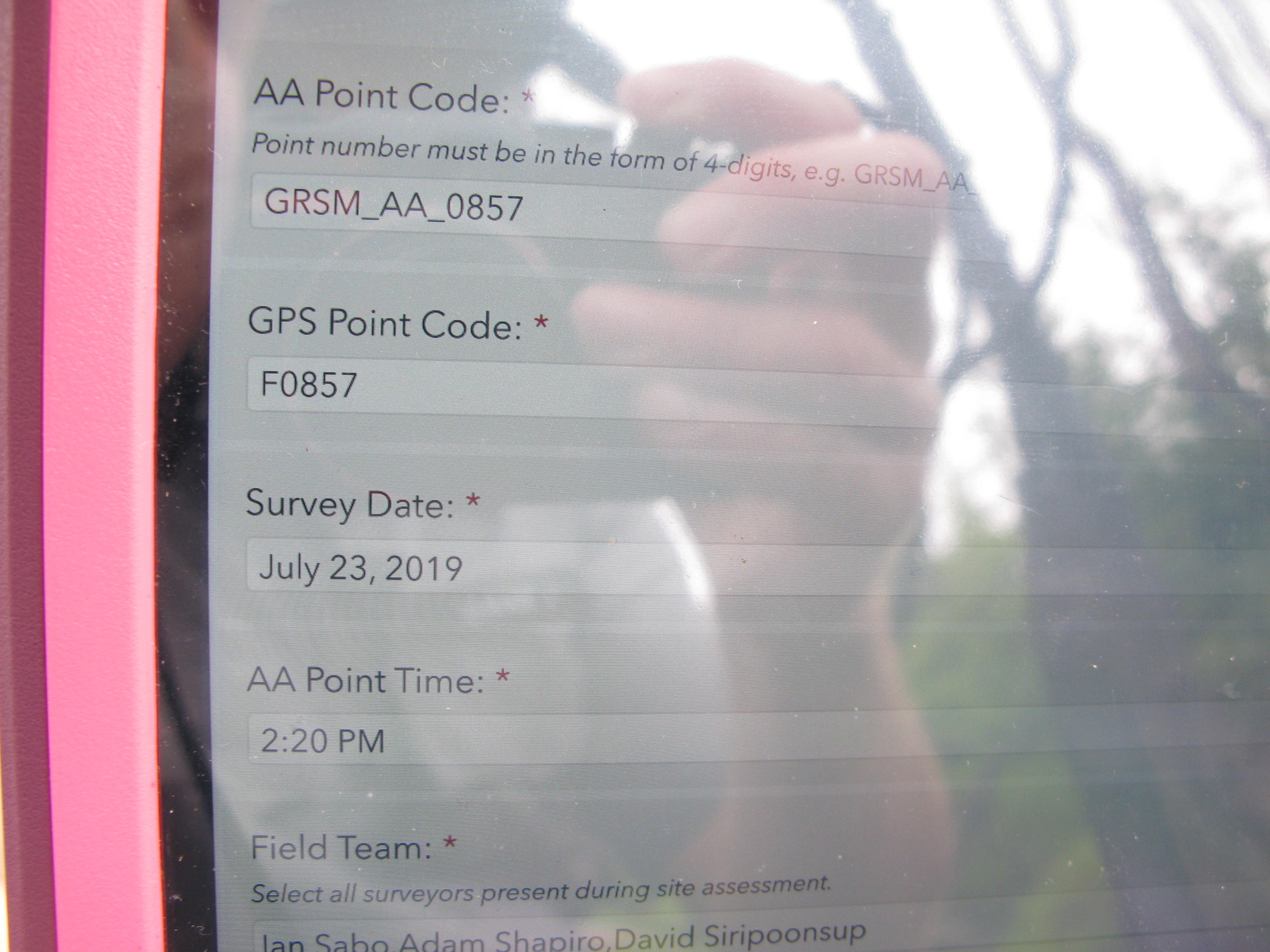 GRSM Accuracy Assessment. Plot Code: GRSM_AA_0857_1
