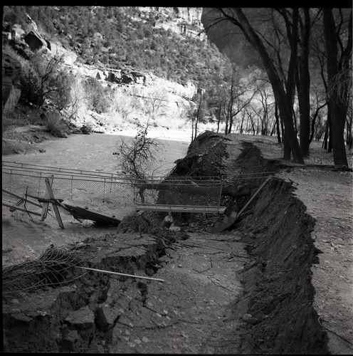 BW Photo of flood damage from 1966 flood.