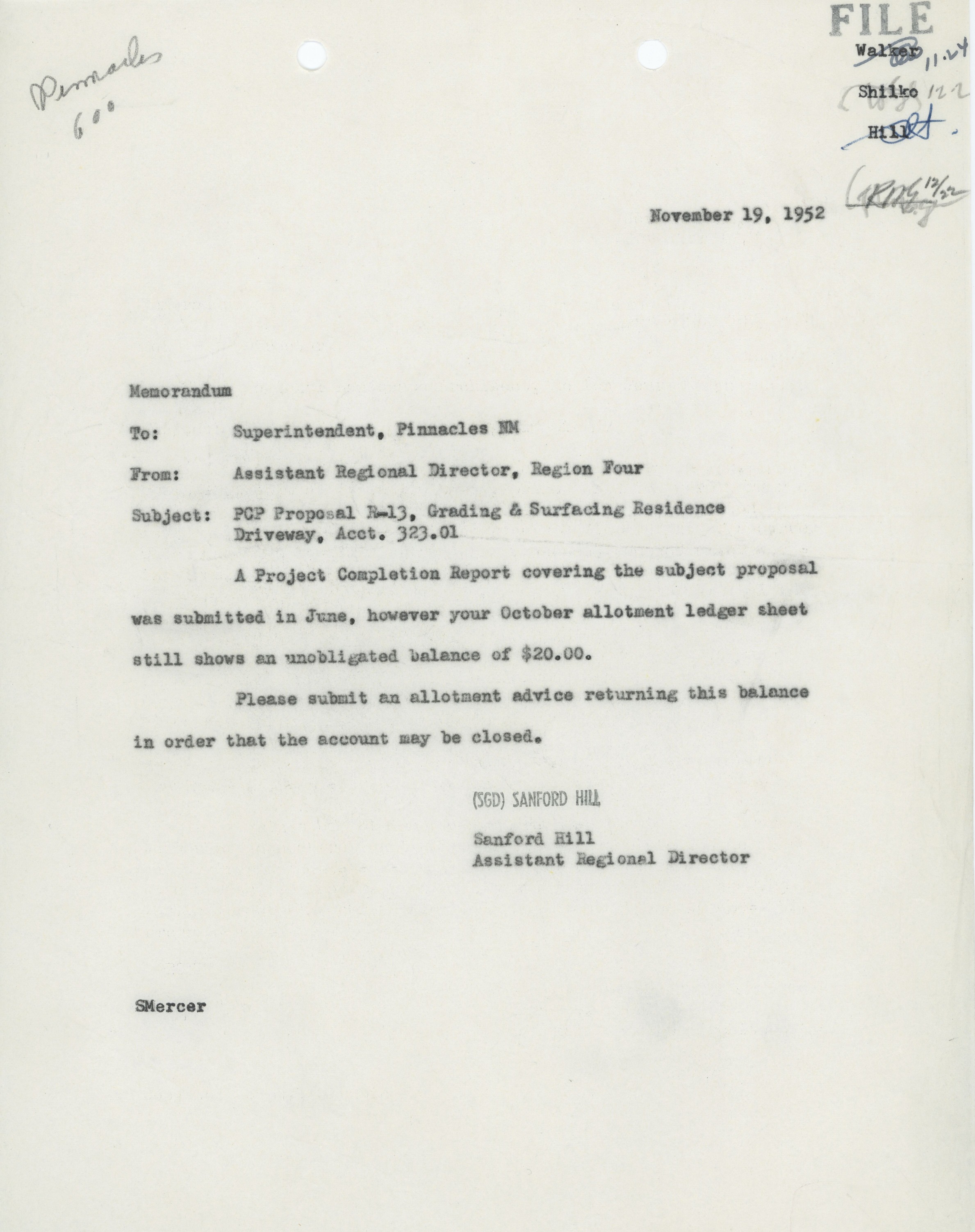 Project Completion Report Memorandum