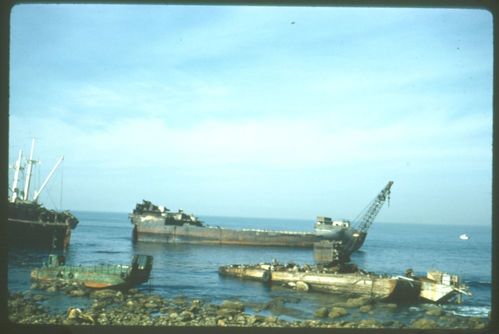 Sample images of the wreck of Dominator (built 1944; cargo vessel, Libery ship) off of Rocky Point, Palos Verdes, California