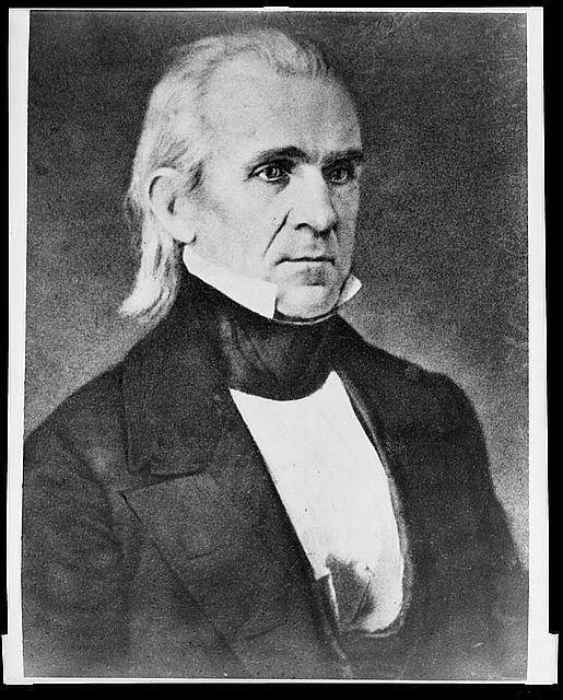 Grayscale portrait of James K. Polk