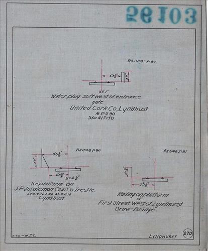 56103.LB--clearance sketches--Structures less than 8 feet from center line of track or less than 22 feet above top of rail [Group 08]