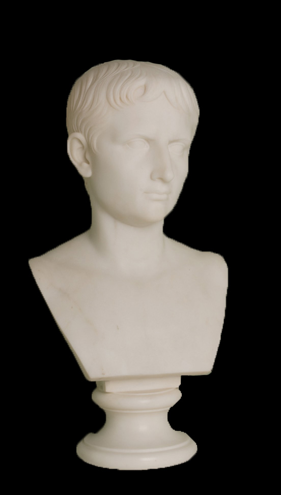 White bust of young man