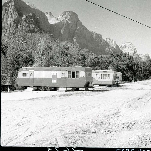 Trailer house area east of Virgin River, construction of utilities.