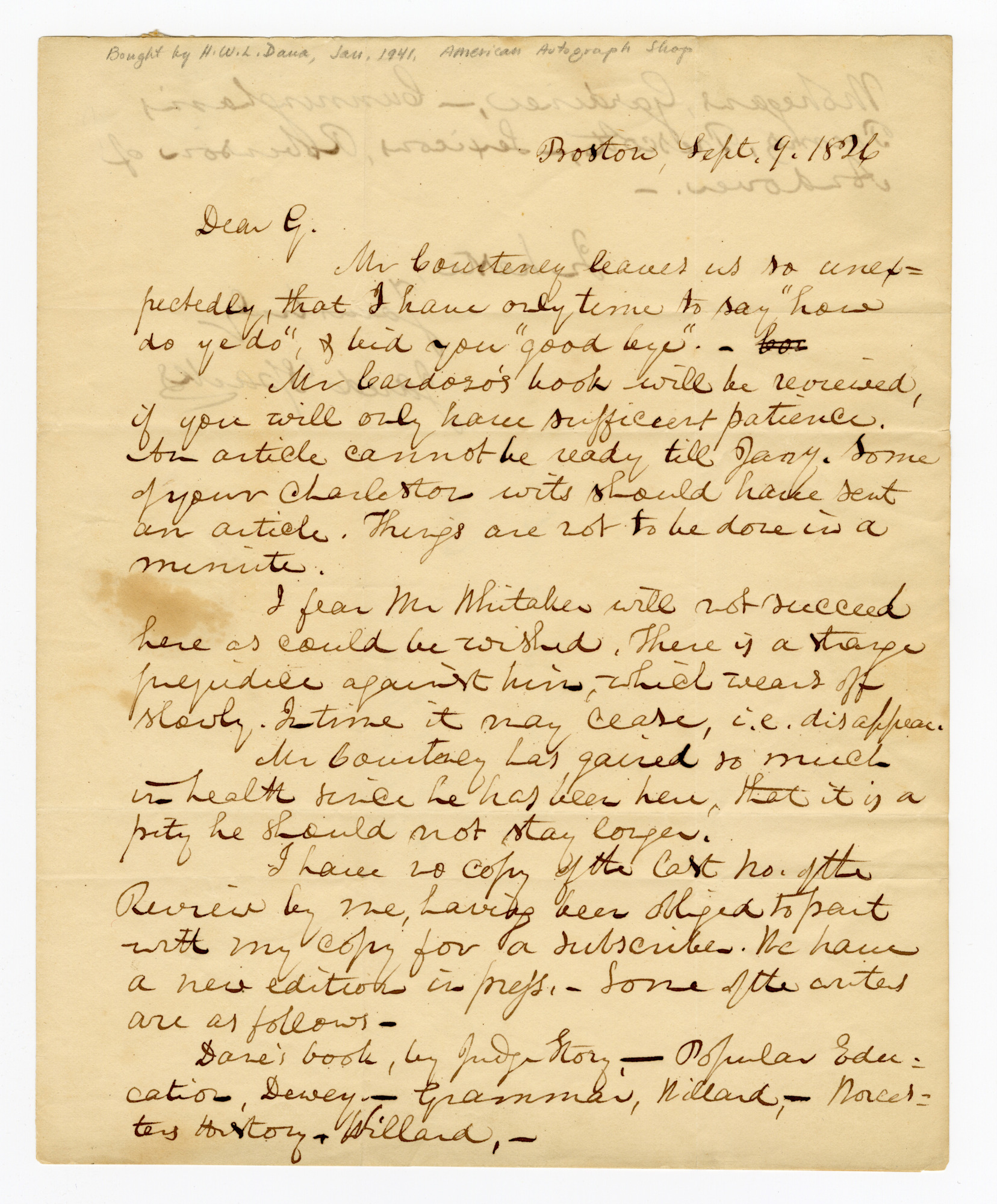 Manuscript letter