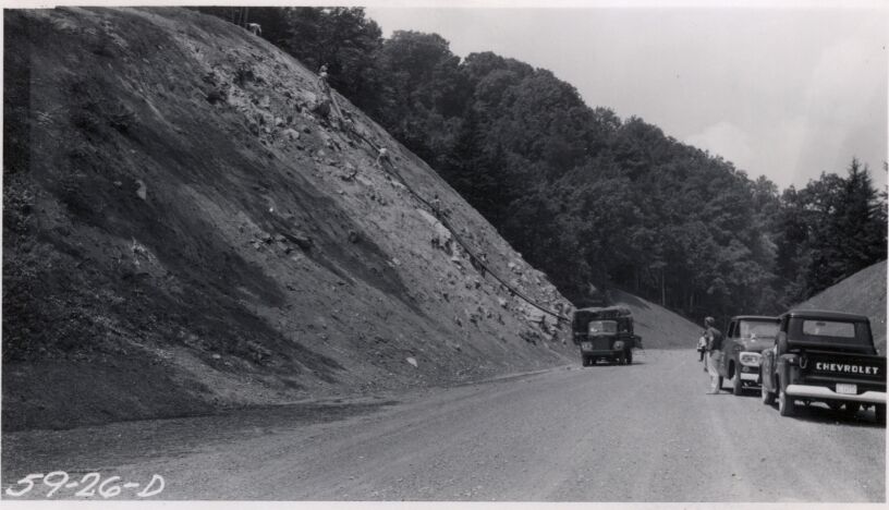 Mulching operation using extension hose on blower 125' cut at Station 373