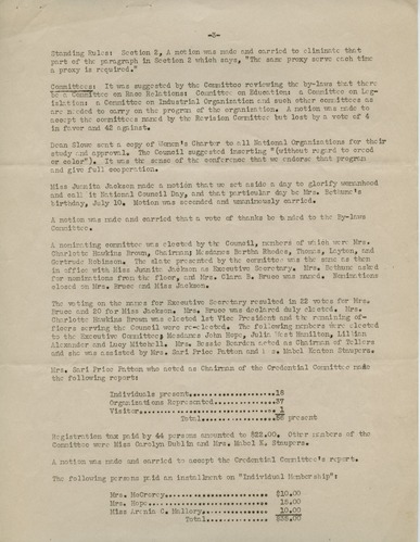 National Council of Negro Women Minutes, December 18, 1937