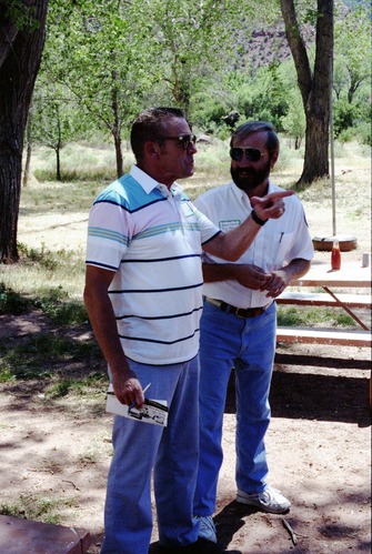 Color Photos of the parks 72nd anniversary celebrations- cake cutting, barbecue, speakers.