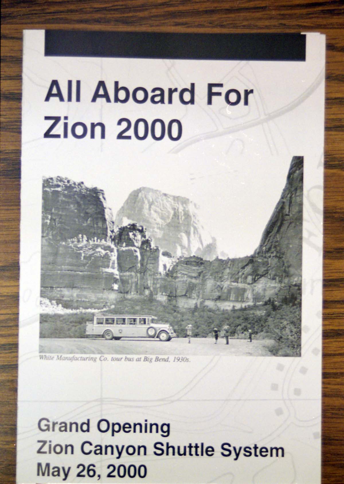 Color Photos of the official launch of the Zion shuttle system- same day as the new visitor center opening.