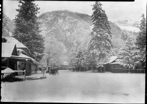 Winter scene in Old Village. copied by Leroy Radanovich, copied 2003