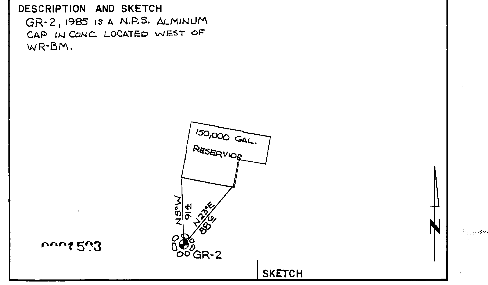 00001503 Survey Monumentation Sketch