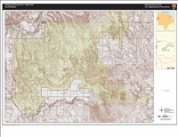 Badlands National Park - South Unit Topographic Map. This map displays the South Unit of Badlands National Park overlaid on top of a topographic background.