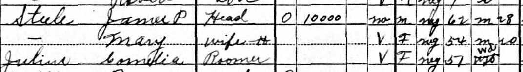 1930 Census Record for Cornelia Julius.
