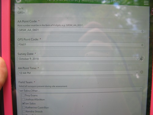 GRSM Accuracy Assessment. Plot Code: GRSM_AA_0601_1
