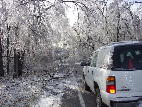 Wilson's Creek National Battlefield Ice Storm, January 2007, Before and During Clean Up