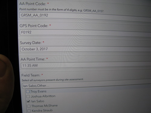 GRSM Accuracy Assessment. Plot Code: GRSM_AA_0192_1