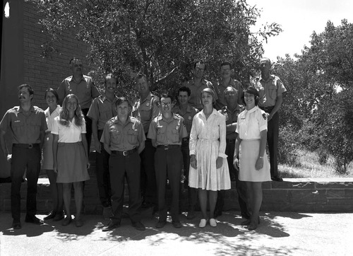 Interpretation division staff 1971, left to right, on wall: Foster, Lundstrom, Sweet, Sandberg