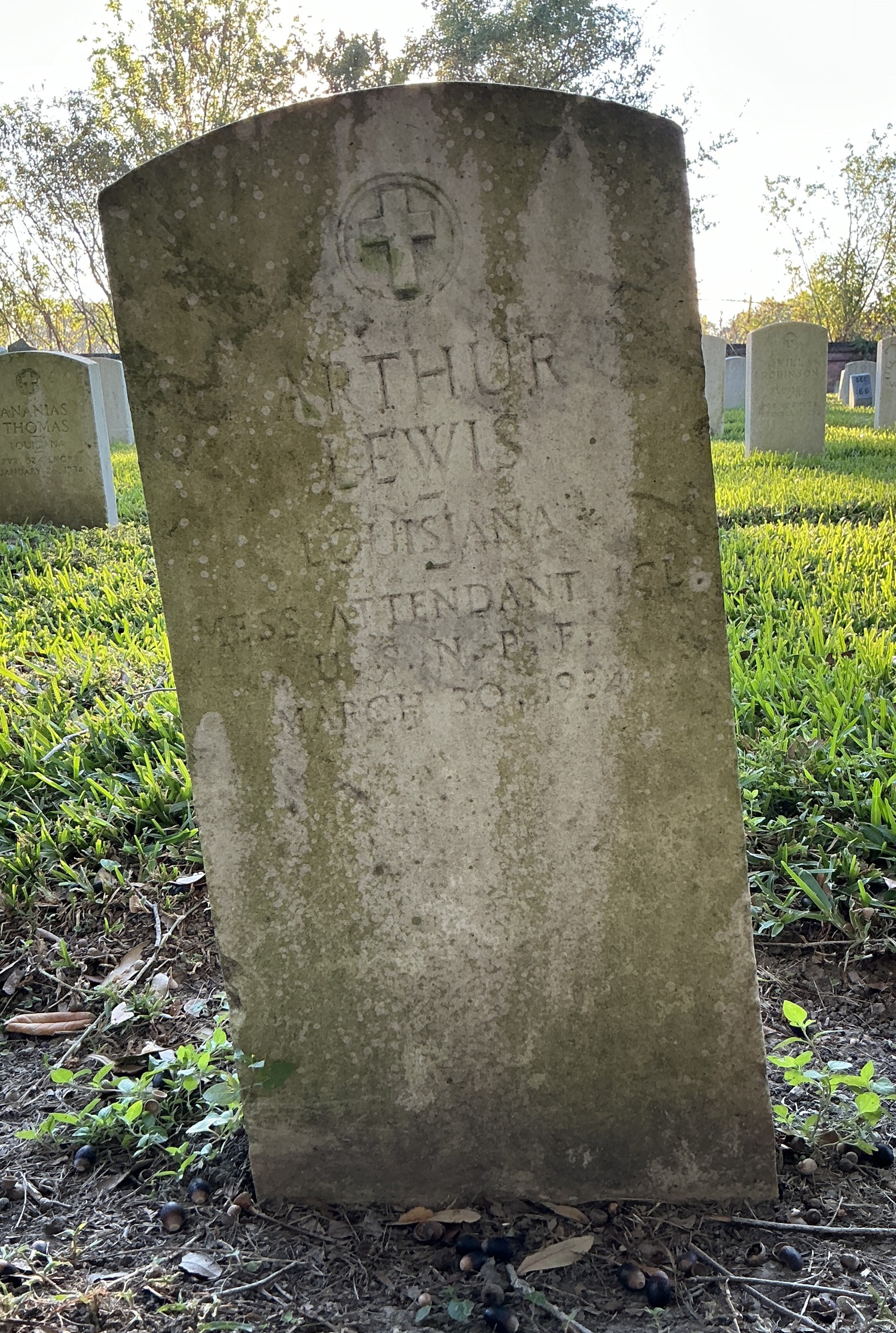 Front of upright marble headstone with flat face.