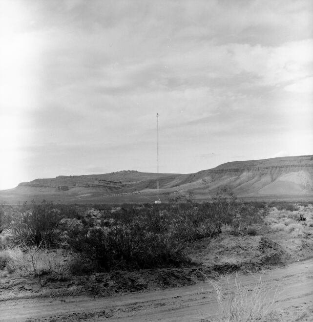 Radio tower at the Warner Valley Power Plant site in Hurricane Cliffs.