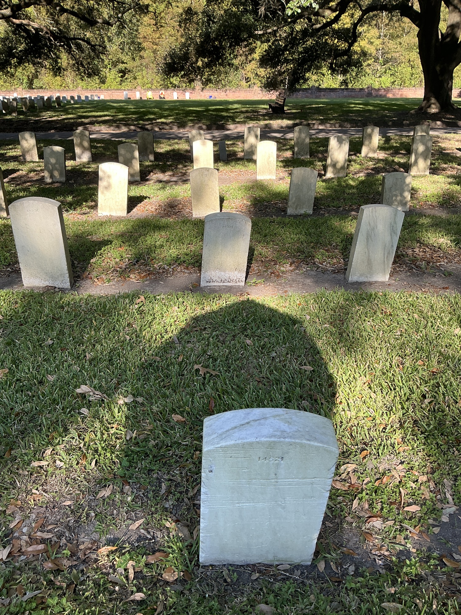Extra image of upright marble headstone with flat face.
