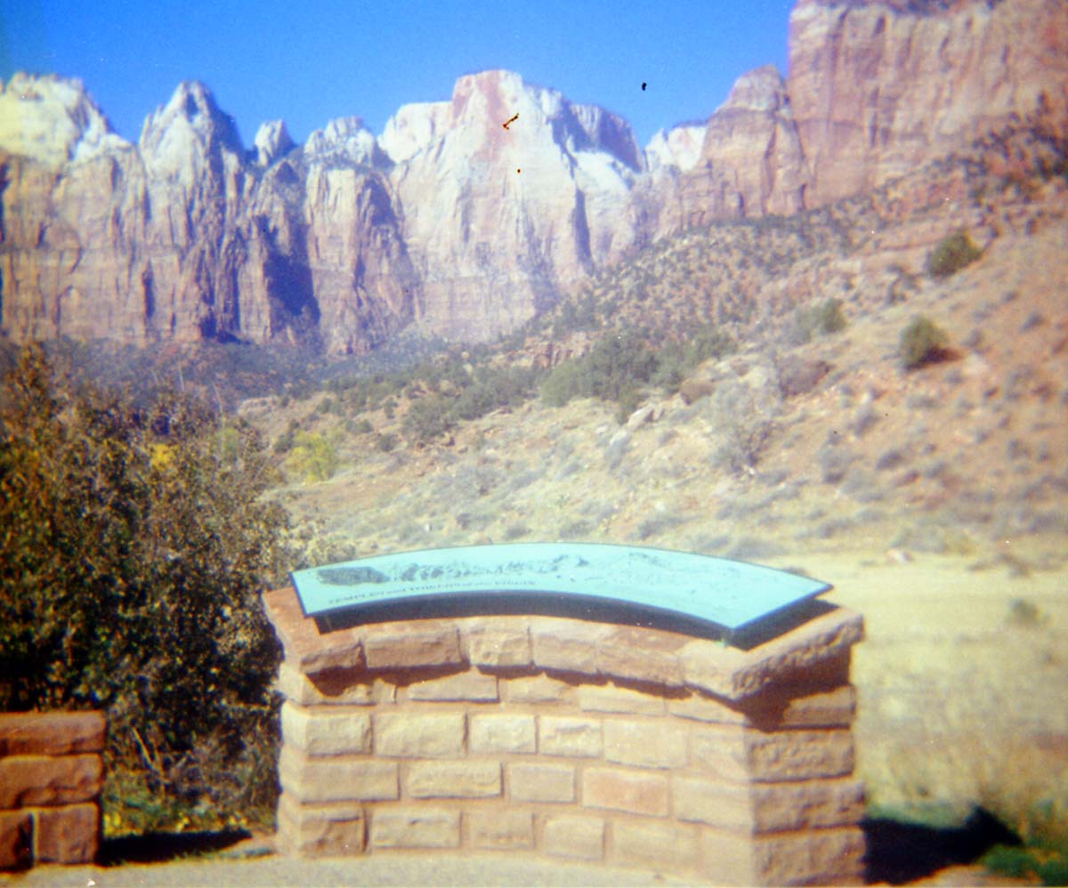 Color photos of trailside exhibits.