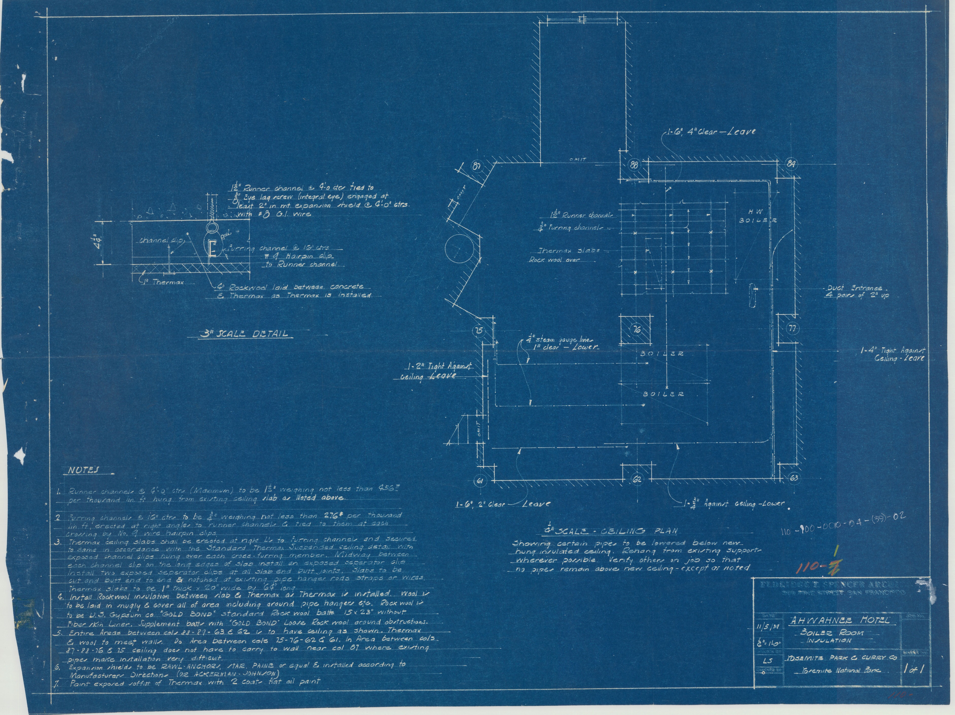 Ahwahnee Hotel Boiler Room Insulation Plan