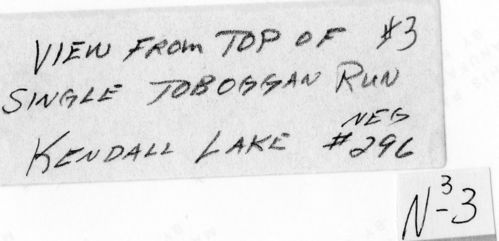 Virginia Kendall State Park Historic District, historic photos of toboggan run at Kendall Lake