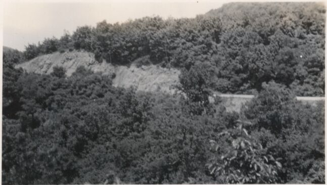 Cut slopes before start of work at Station 334+50