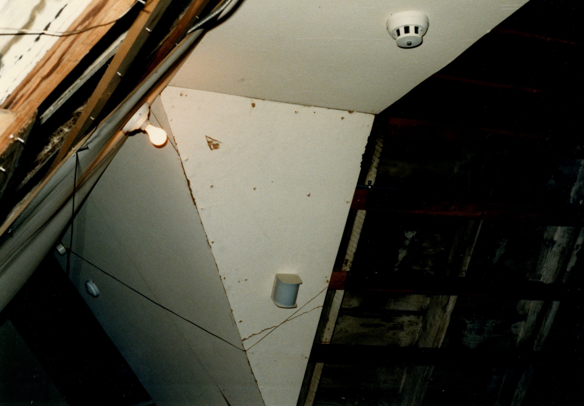 Mounted smoke and motion detector in attic