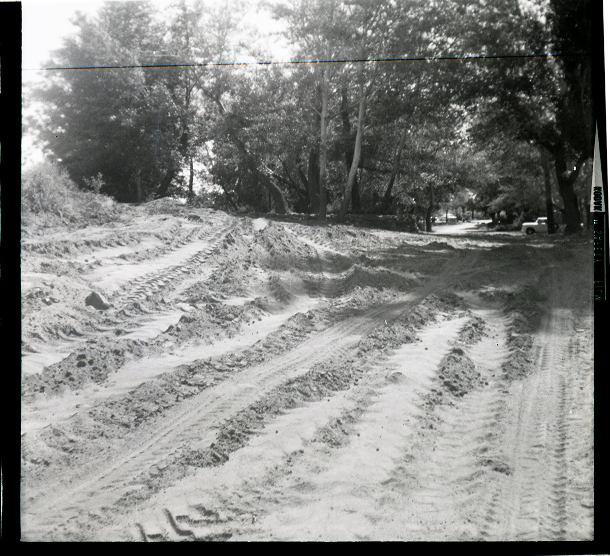 Road being cleared and prepared for construction along the scenic canyon drive near the Grotto.