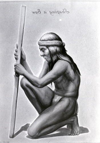 Shaping a bow. Copy of painting by Palik.