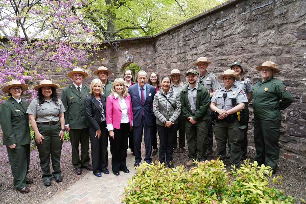 First State staff take a photo with Lieutenant Govenor Bethany Hall-Long, Secretary Deb Haaland, Senator Tom Carper and Martha Carper