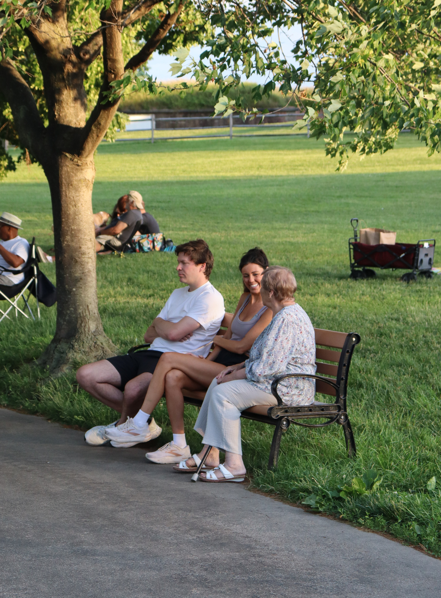 Visitors enjoy the park (FOMC) after hours with picnics, crafts, and musical performances.