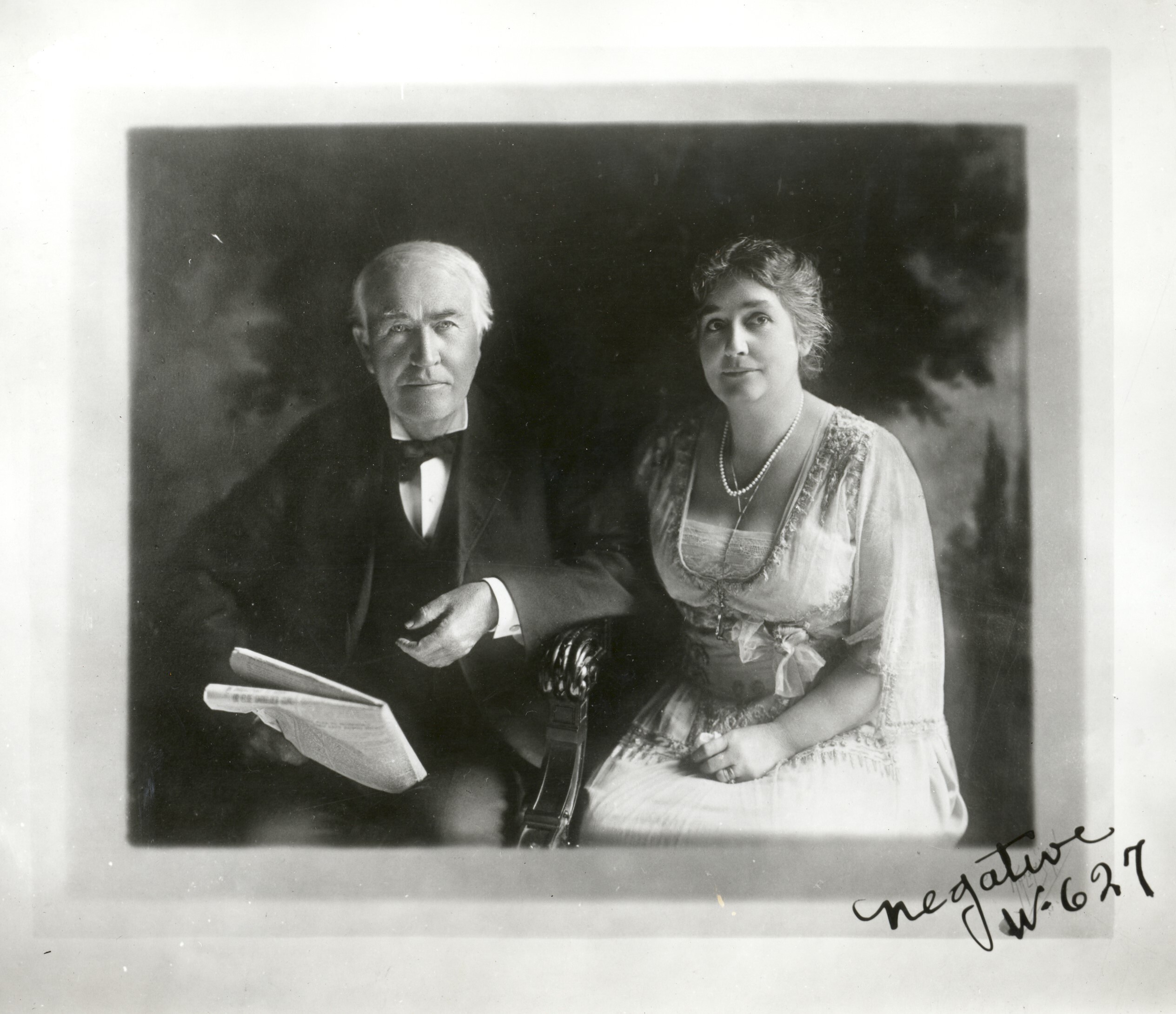 Portrait of Mina Edison and Thomas Edison