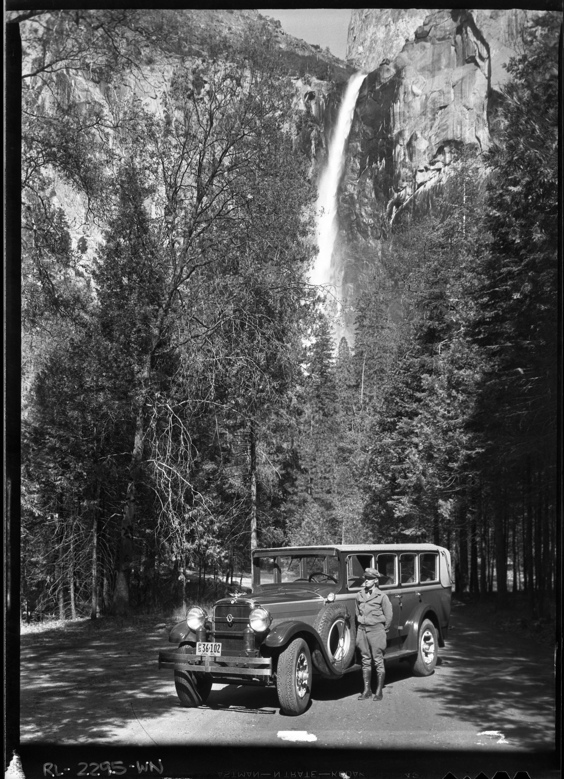 Copy Neg: Leroy Radanovich, December 2001. Auto stage at the base of Bridalveil Fall.