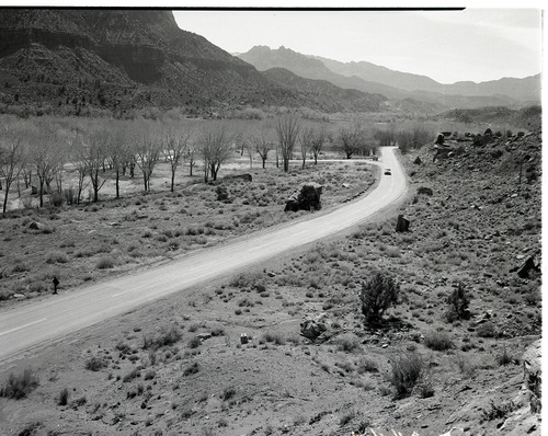 Park road at intersection of Oak Creek Road and main park road (State Route 9).